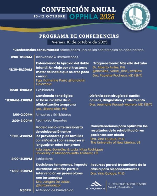 Selección de cursos a tomar en Convención OPPHLA 2025 (0CR) - Imagen 2