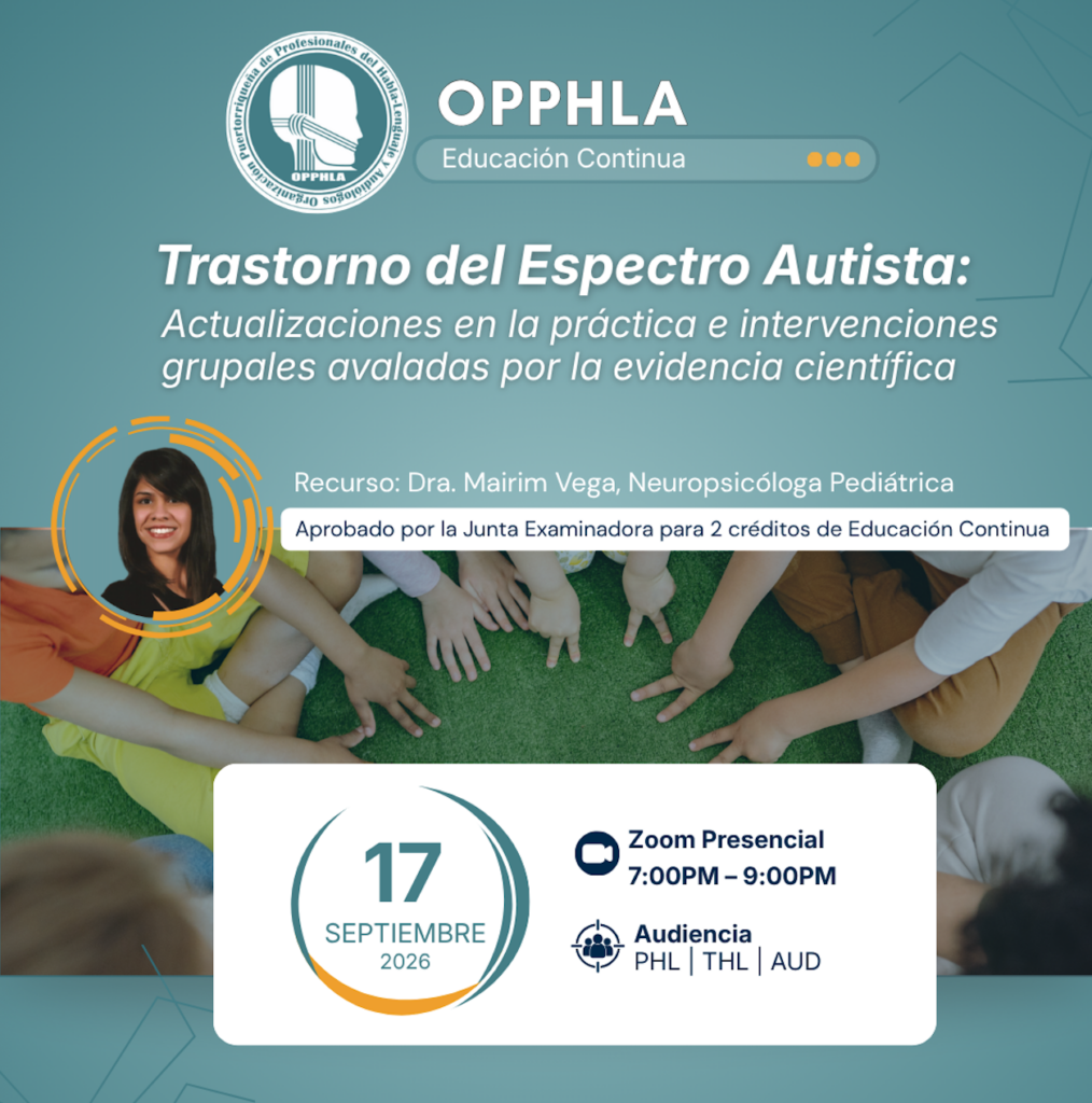 (2 créditos) Trastorno del Espectro Autista: Actualizaciones en la práctica e intervenciones grupales avaladas por la evidencia científica [Septiembre 2026]